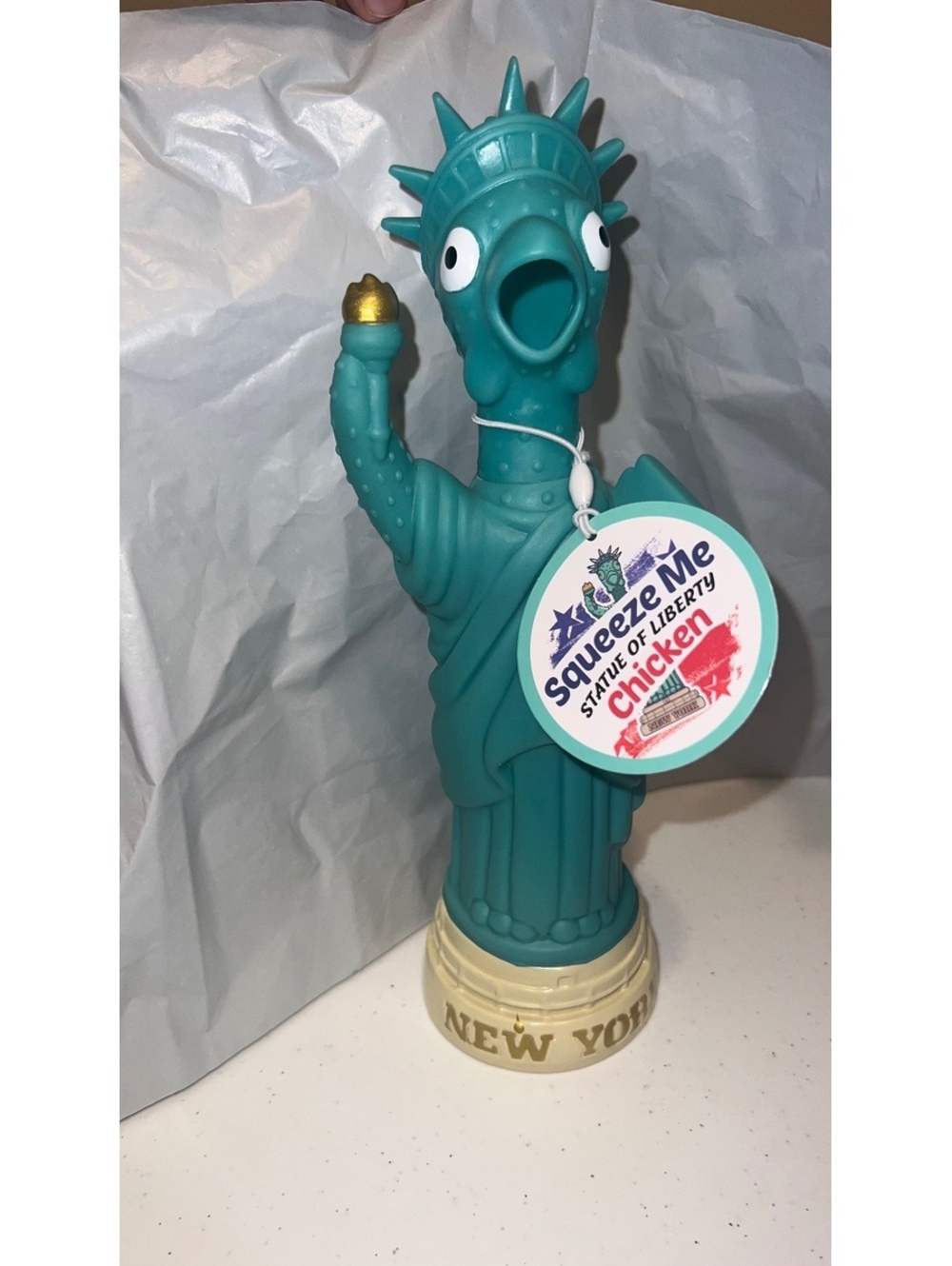 Chicken Statue of Liberty Squeeze Screaming Chicken 10”